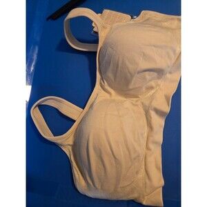 NWT Truekind Womens Beige Wide Strap Hook And Eye Daily Comfort Shaper Bra XL